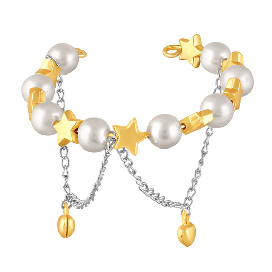 Star and Heart Charms Adjustable Bracelet