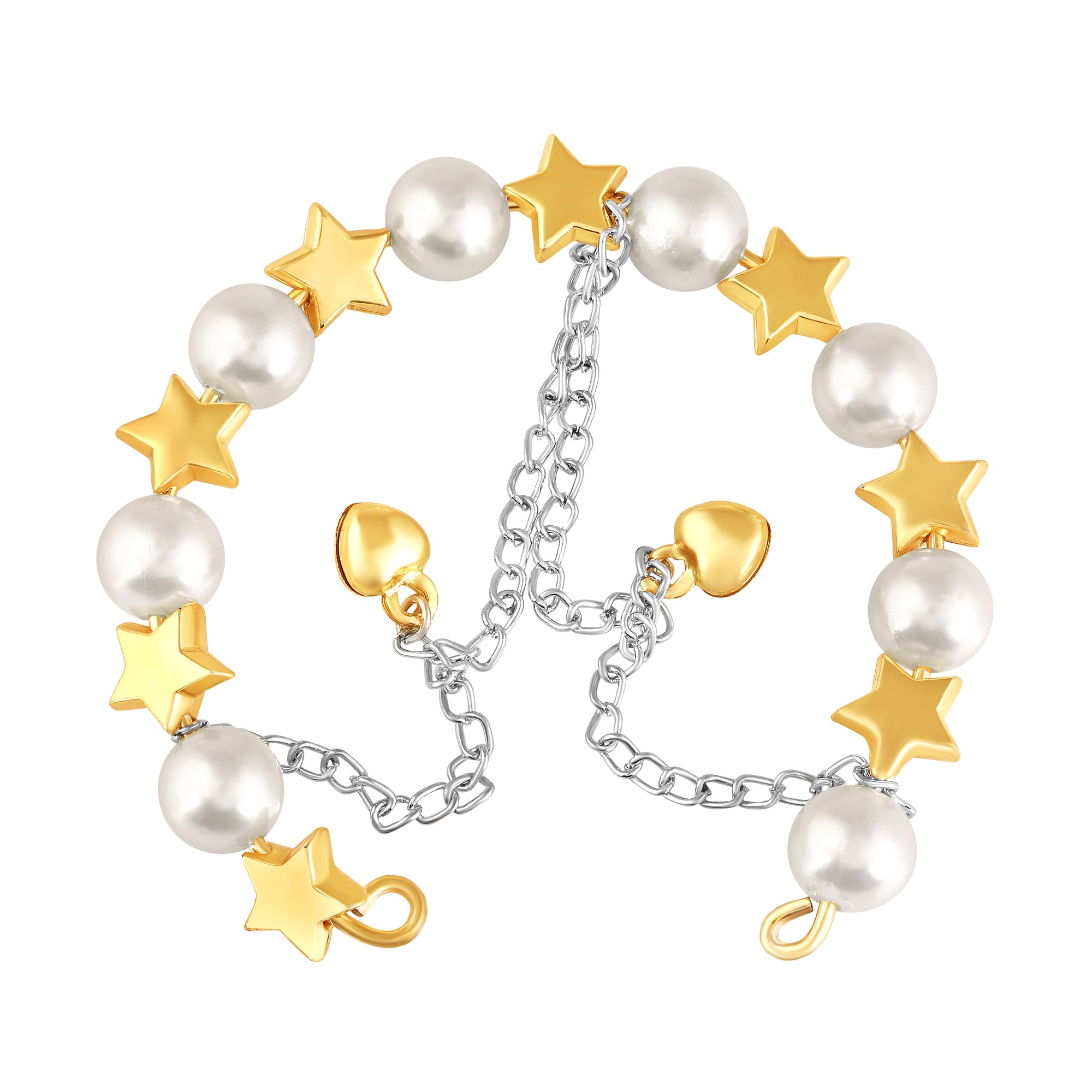 Star and Heart Charms Adjustable Bracelet