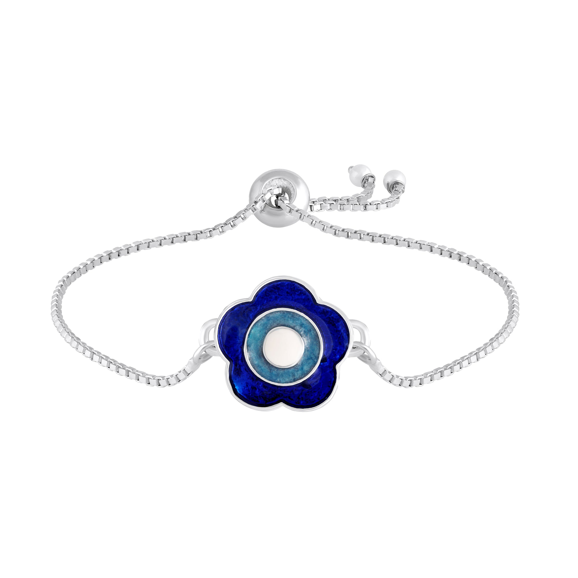 Meenakari Enamel Floral Evil Eye Adjustable Bracelet