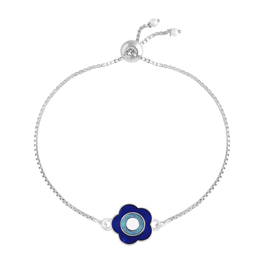 Meenakari Enamel Floral Evil Eye Adjustable Bracelet