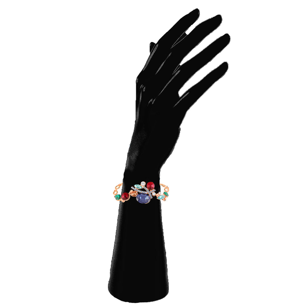 Multicolor Crystals Link Chain Bracelet
