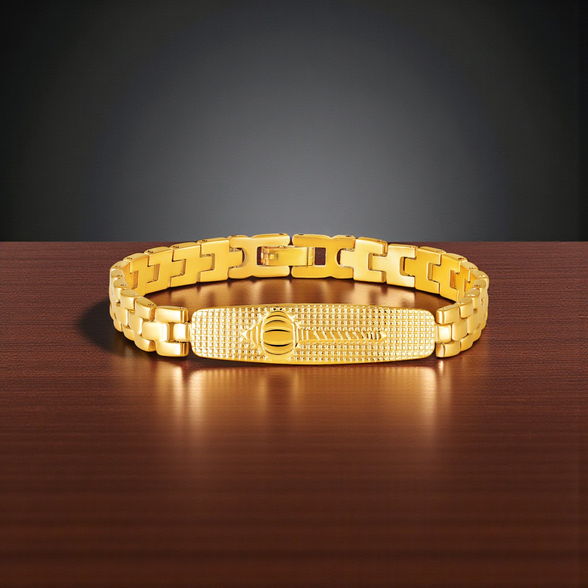 Premium Hanuman Gada Textured Chain Link Bracelet