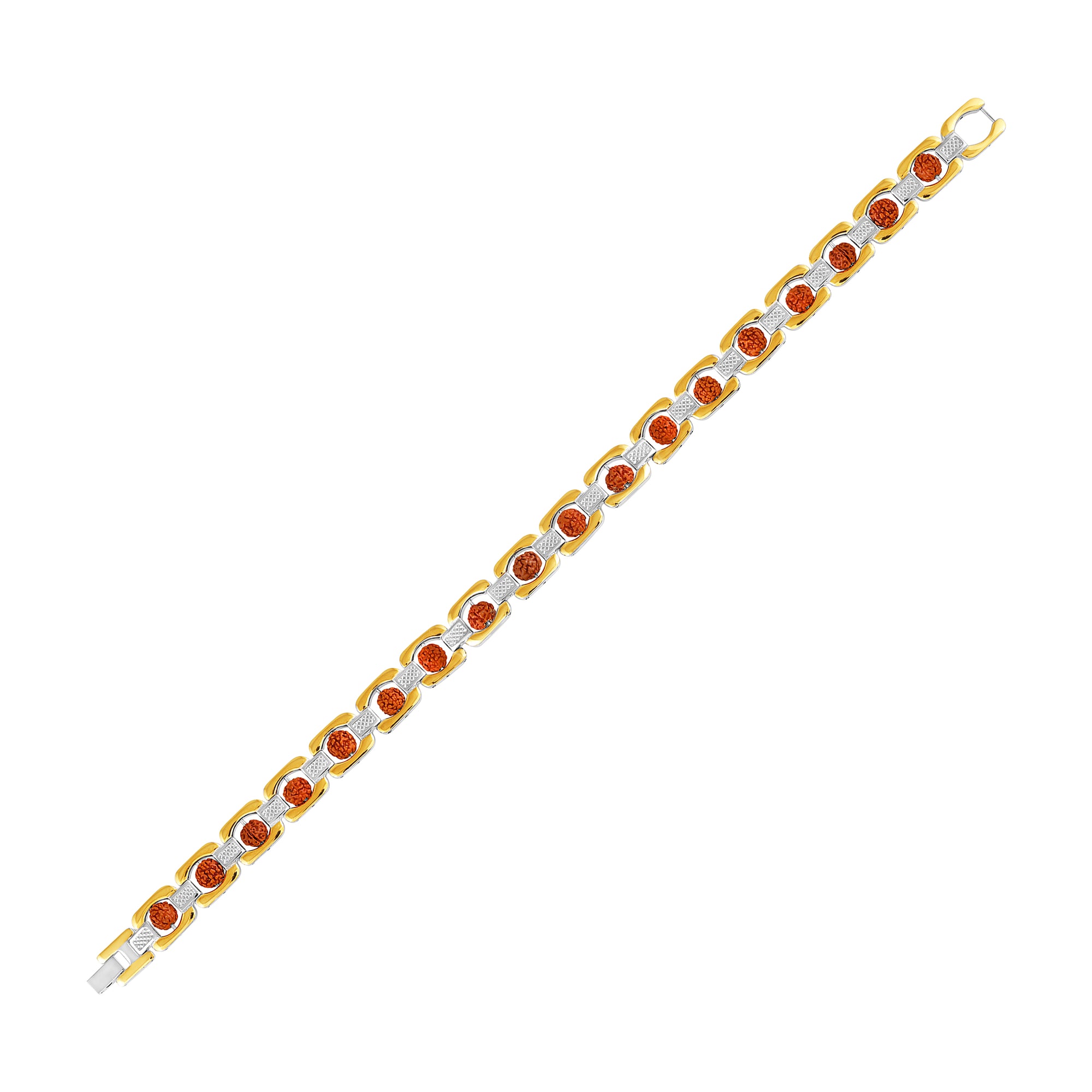 Rudraksha Gold Link Men Bracelet