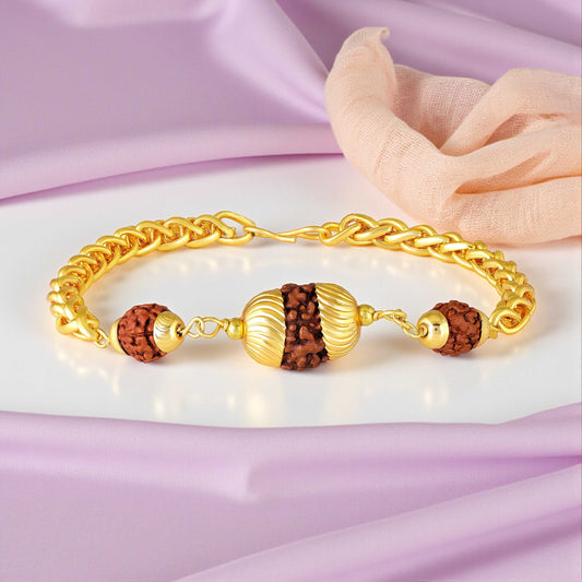 Religious Gold Tone Rudraksha Bracelet
