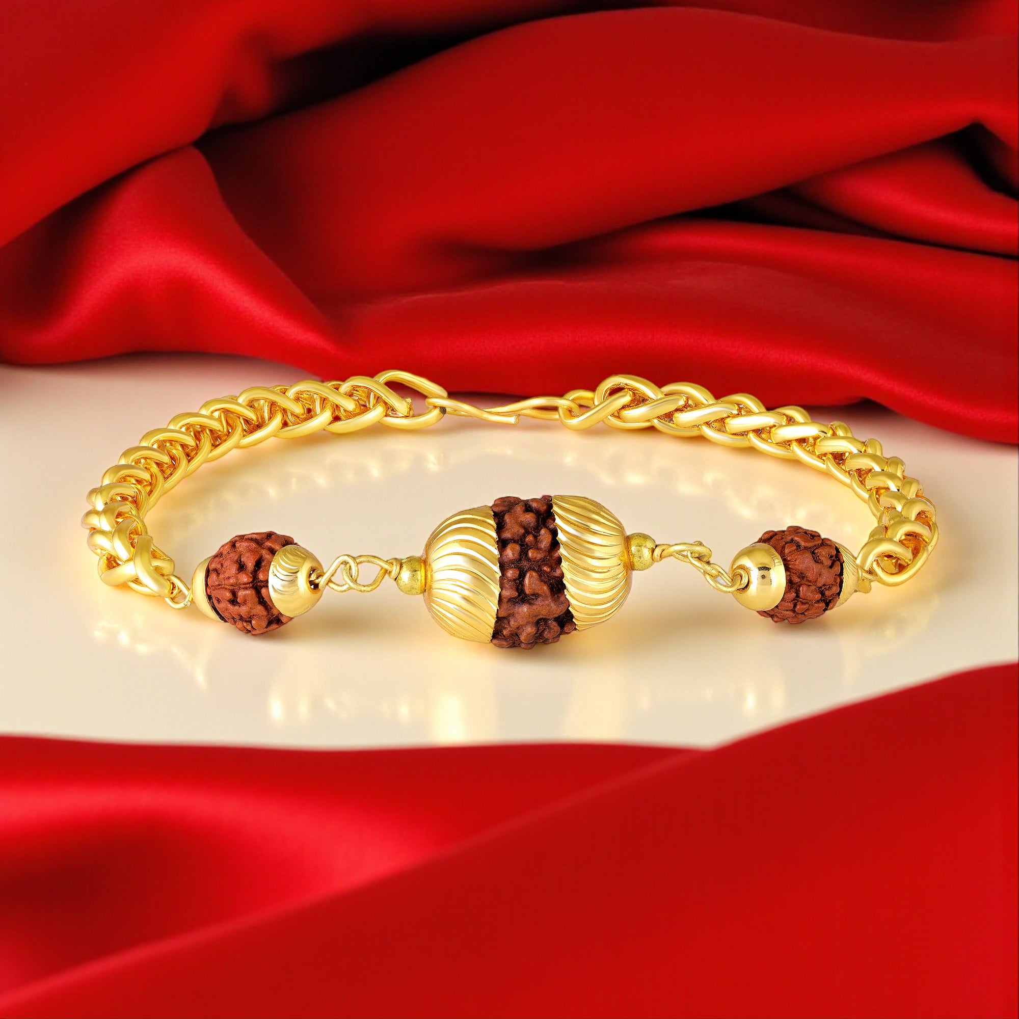 Religious Gold Tone Rudraksha Bracelet