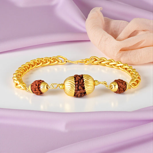 Religious Gold Tone Rudraksha Bracelet