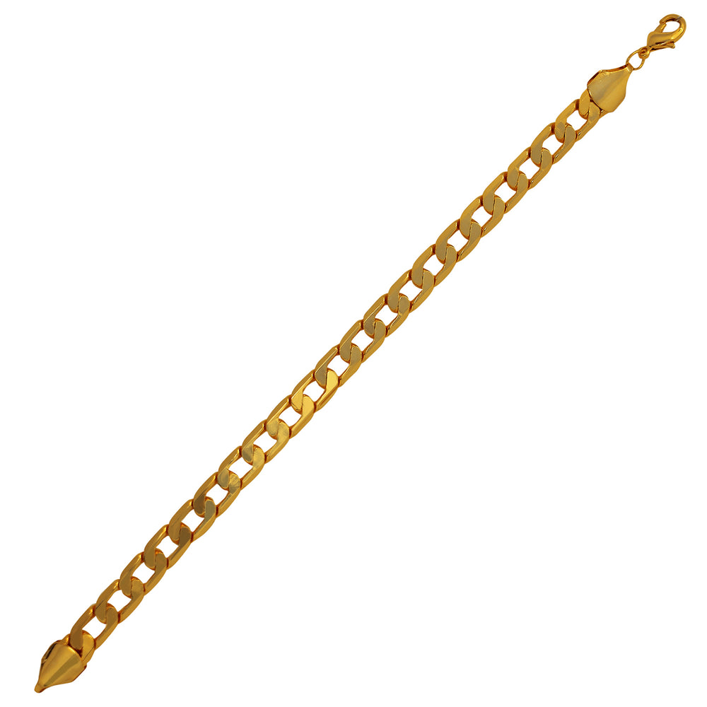 Micron Link Chain Gold Plated Mens Bracelet