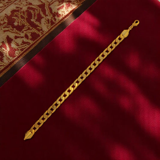 Micron Link Chain Gold Plated Mens Bracelet