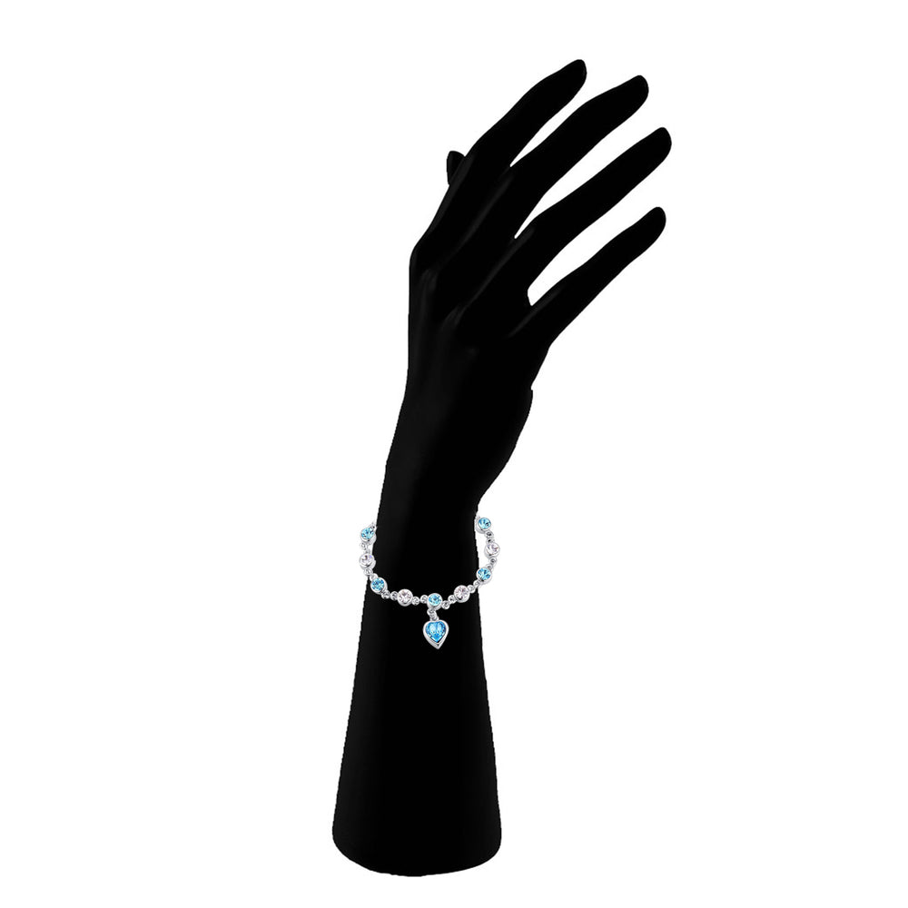 Valantine Gift Blue Heart Crystal Bracelet