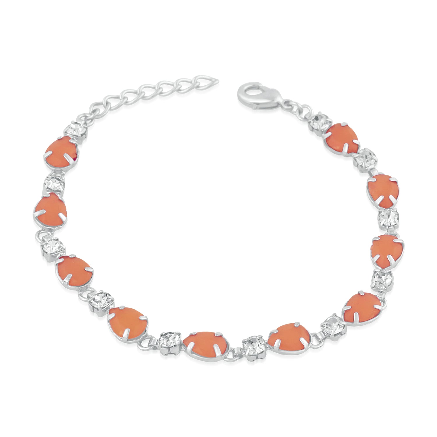 Orange Crystal link adjustable Bracelet