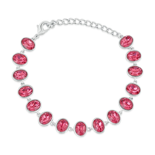 Gleaming Pink Crystals Adjustable Bracelet