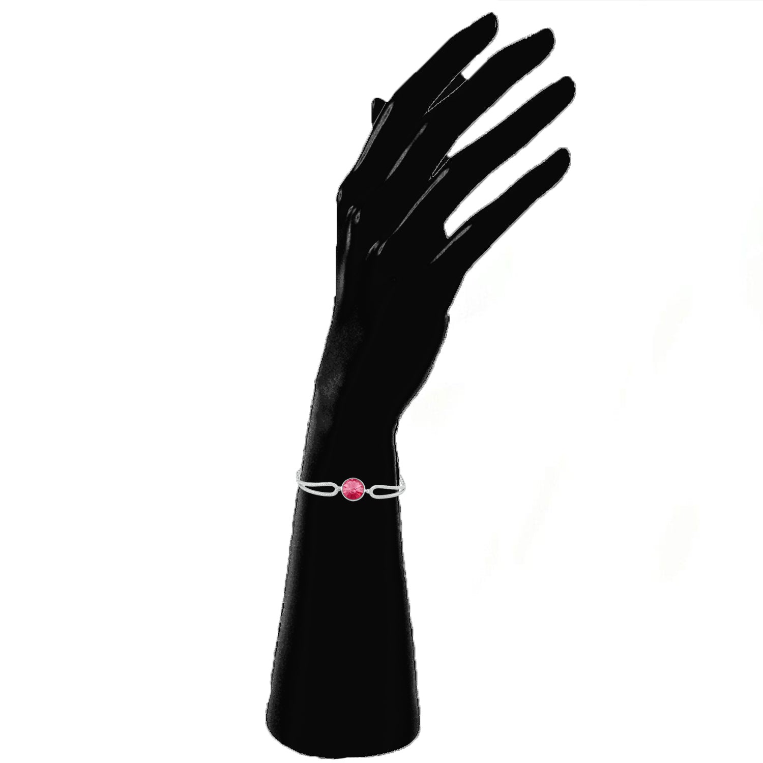 Solitaire Pink Crystal Adjustable Bracelet