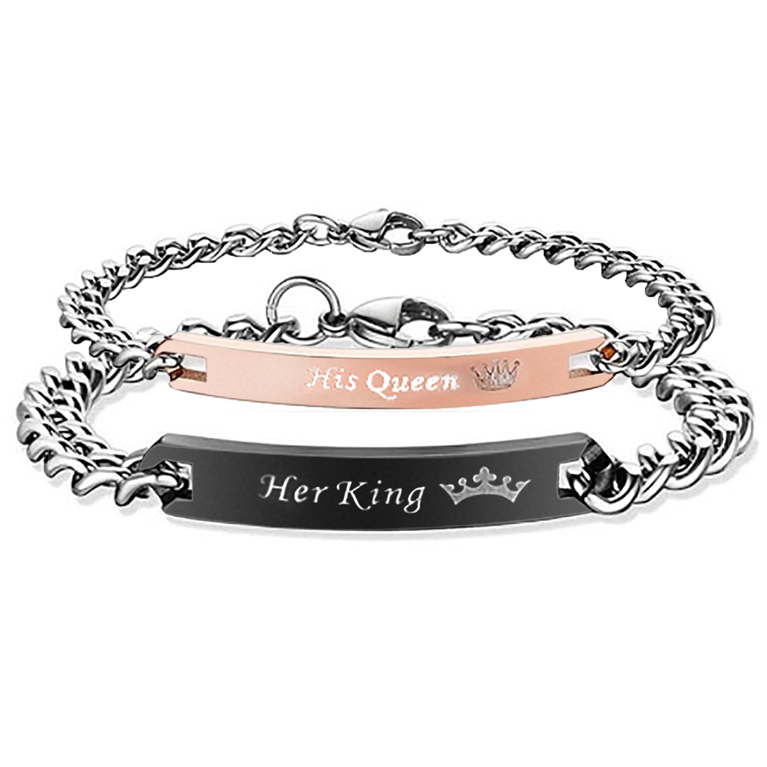 Glamorous Her King and His Queen Couple Bracelet