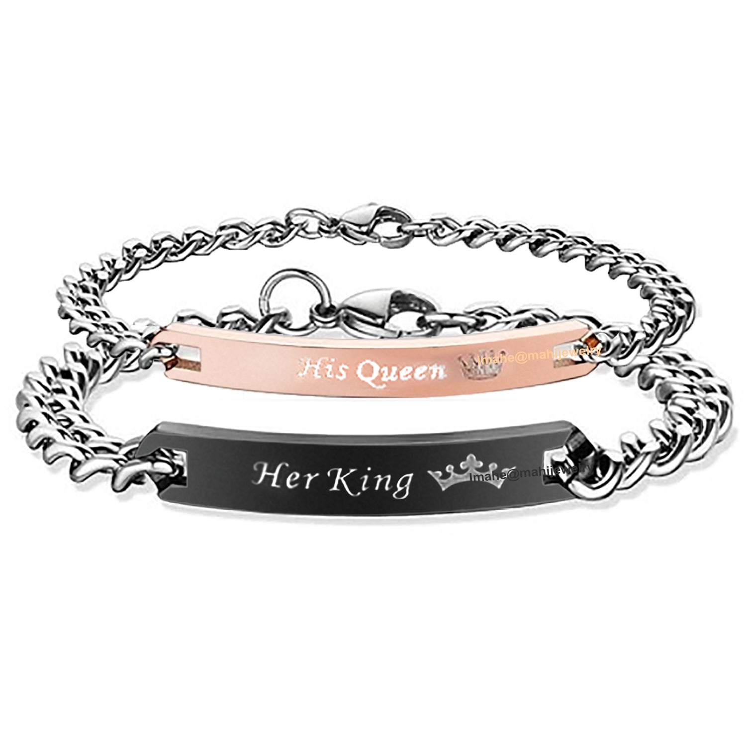 Glamorous Her King and His Queen Couple Bracelet