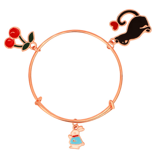 Multicolor 3 Meena Work Enamel Charms Kids Bracelets