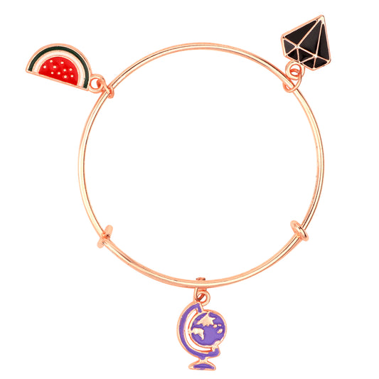 Multicolor 3 Meena Work Enamel Charms Kids Bracelets