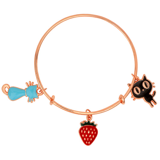 3 Colorful Meena Work Enamel Charms Kids Bracelets
