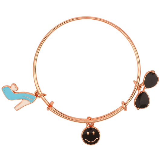 3 Colorful Meena Work Enamel Charms Kids Bracelets