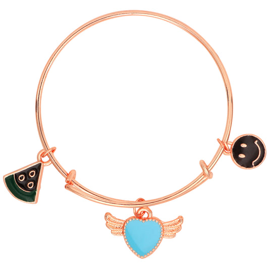 Multicolor 3 Meena Work Enamel Charms Kids Bracelets