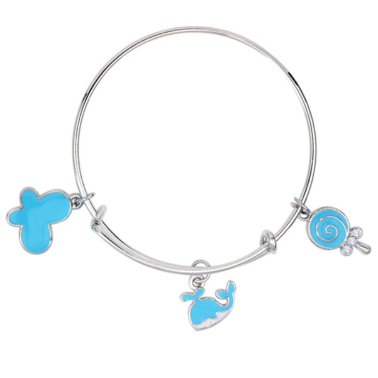 Multicolor 3 Meena Work Enamel Charms Kids Bracelets