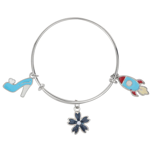 3 Colorful Meena Work Enamel Charms Kids Bracelets
