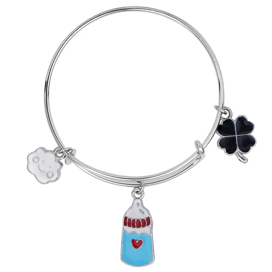 3 Colorful Meena Work Enamel Charms Kids Bracelets