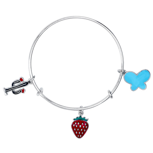 3 Colorful Meena Work Enamel Charms Kids Bracelets