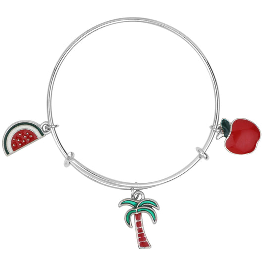 Multicolor 3 Meena Work Enamel Charms Kids Bracelets