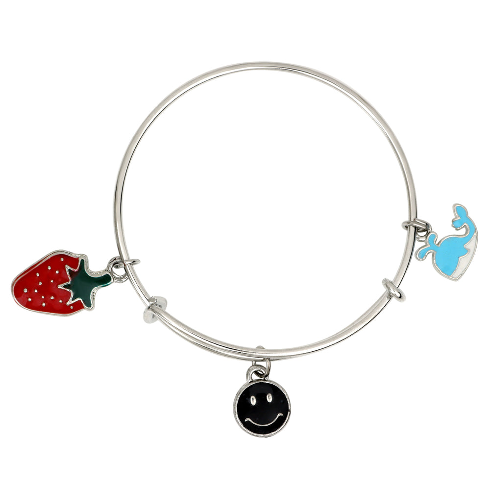 Multicolor 3 Meena Work Enamel Charms Kids Bracelets