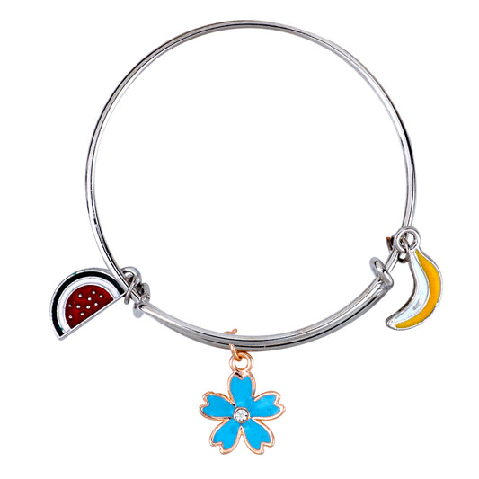 Multicolor 3 Meena Work Enamel Charms Kids Bracelets