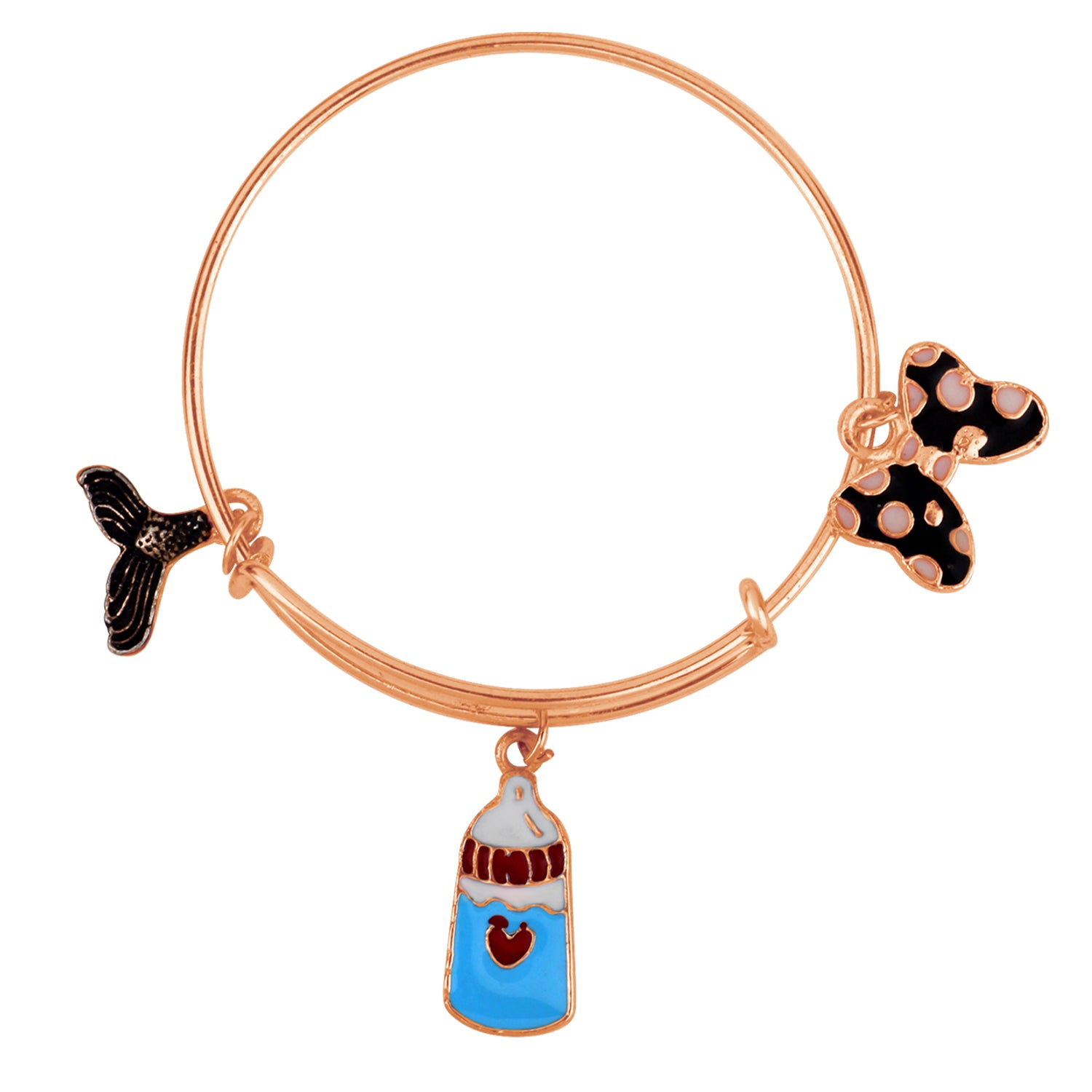 Multicolor 3 Meena Work Enamel Charms Kids Bracelets