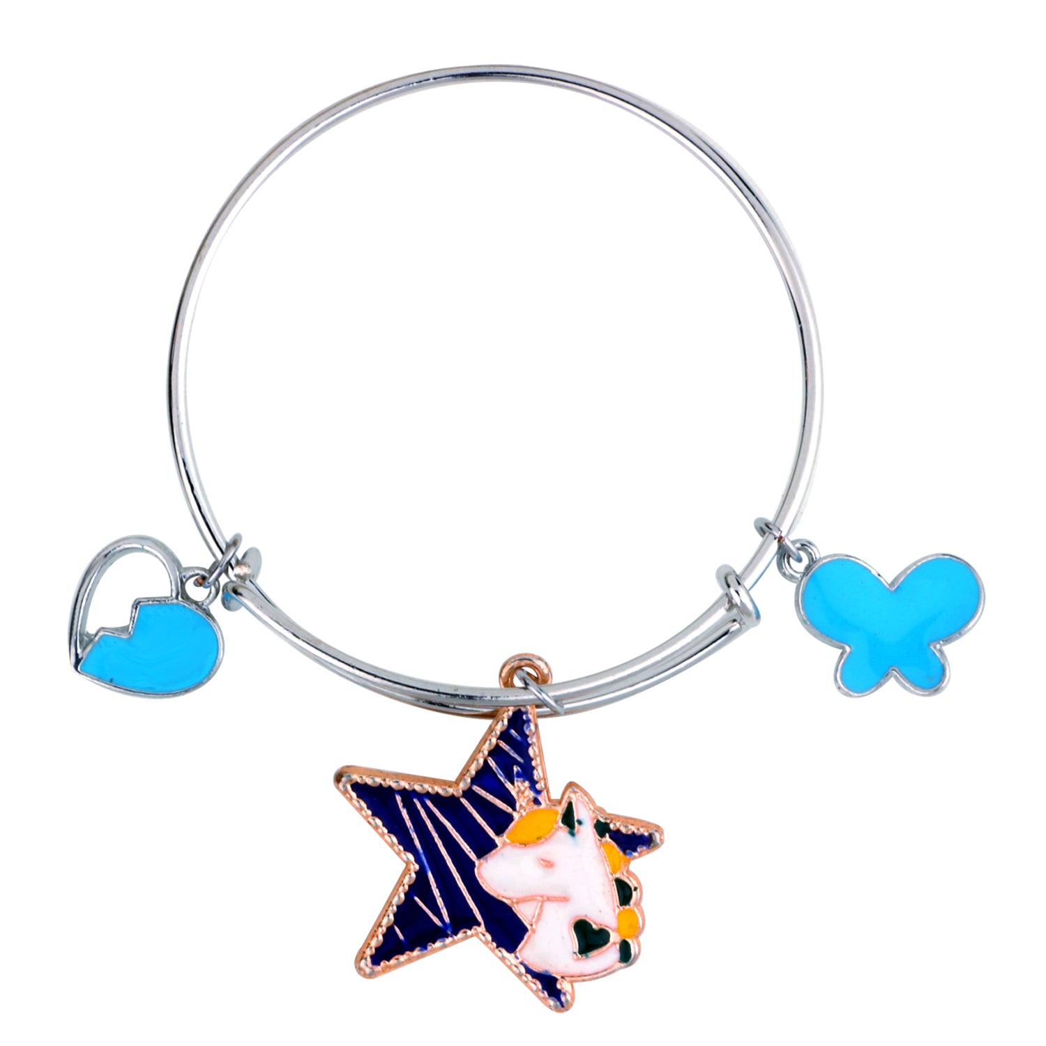 Multicolor 3 Meena Work Enamel Charms Kids Bracelets