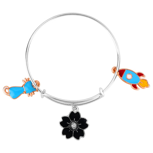 Multicolor 3 Meena Work Enamel Charms Kids Bracelets