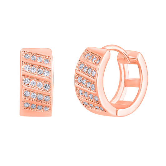 White American Diamond Hoop Bali Earrings