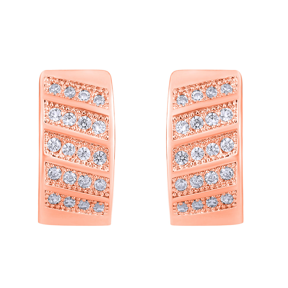 White American Diamond Hoop Bali Earrings