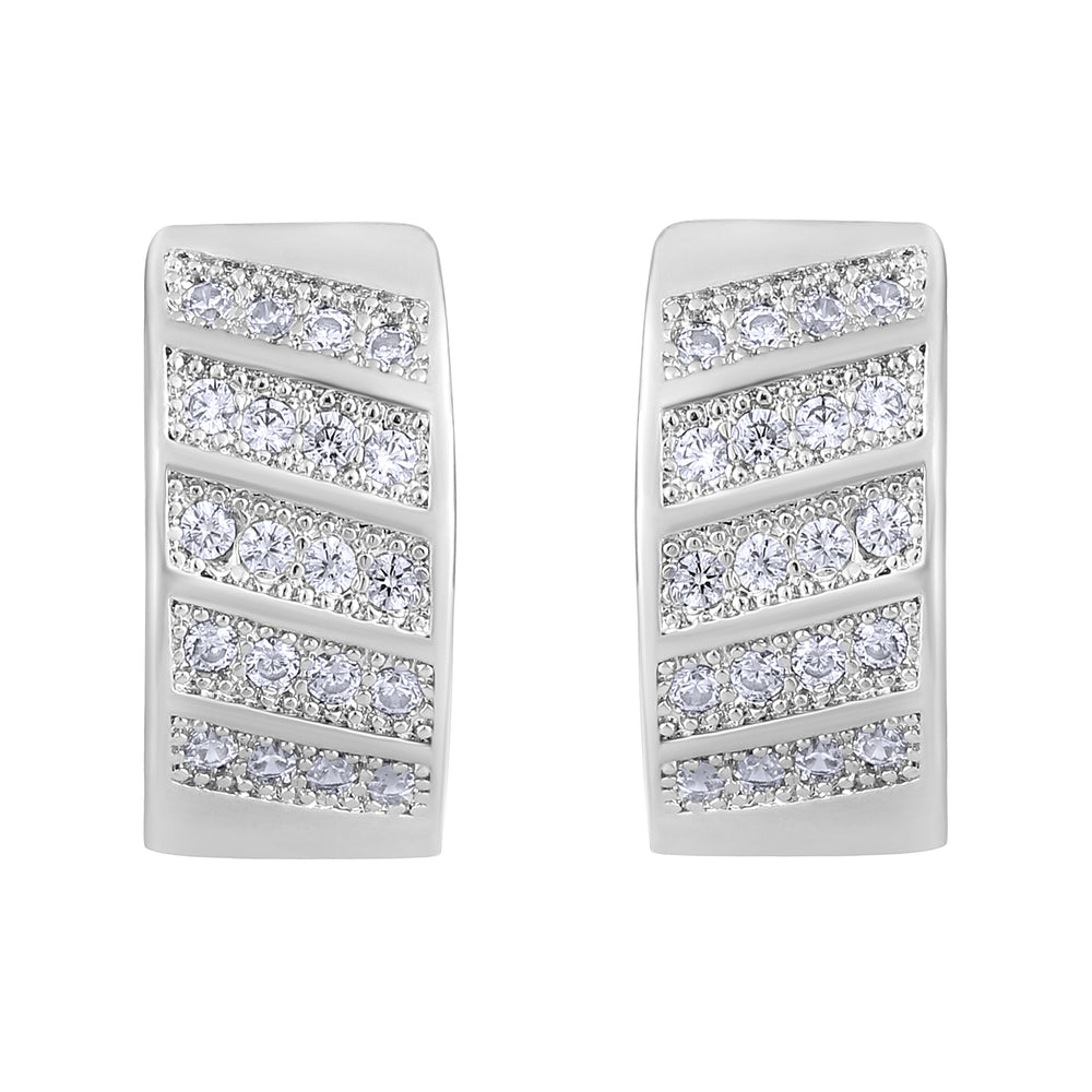 White American Diamond Bali Earrings