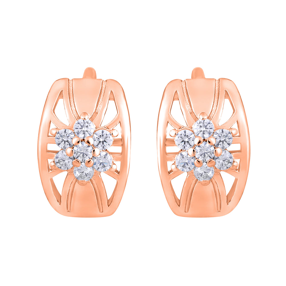 Floral American Diamond Bali Earrings