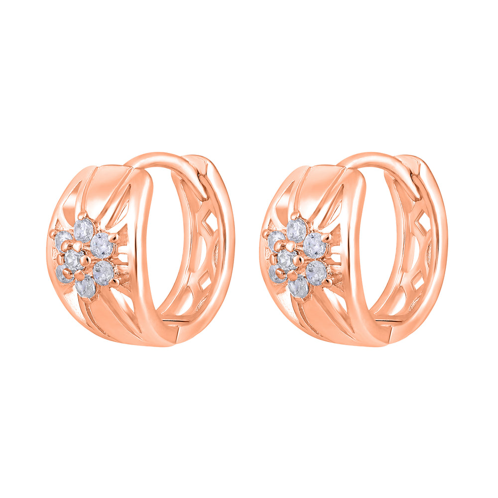 Floral American Diamond Bali Earrings