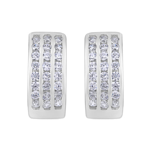 American Diamond Bali Hoop Earrings