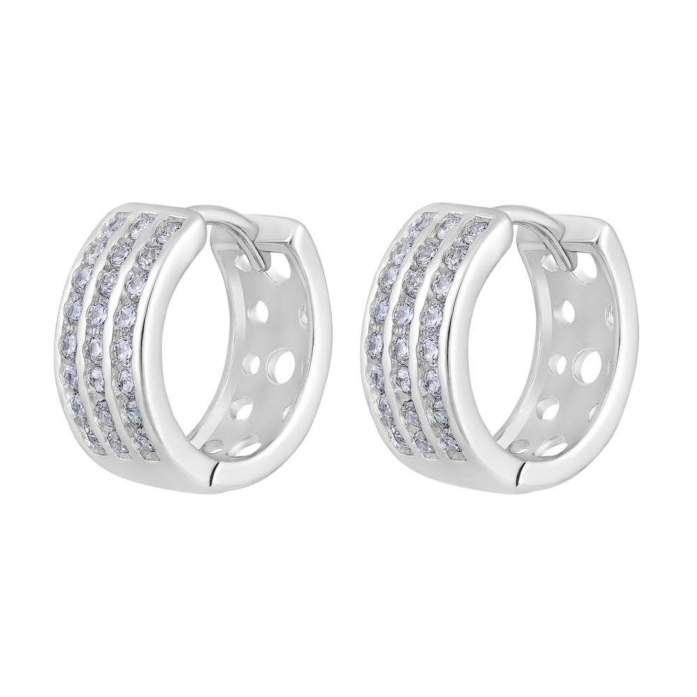 American Diamond Bali Hoop Earrings