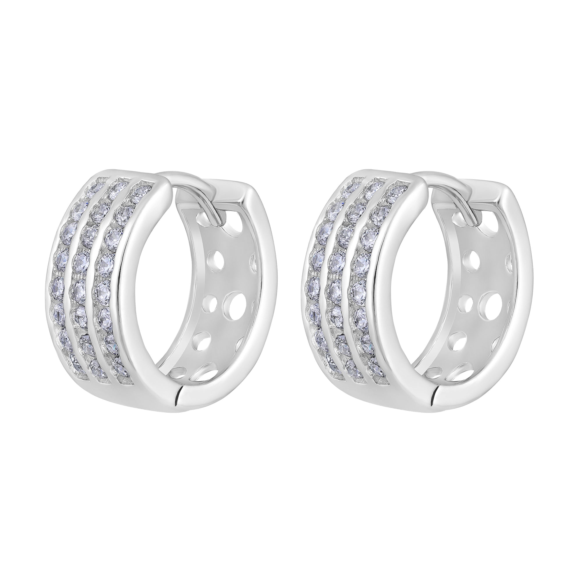 American Diamond Bali Hoop Earrings