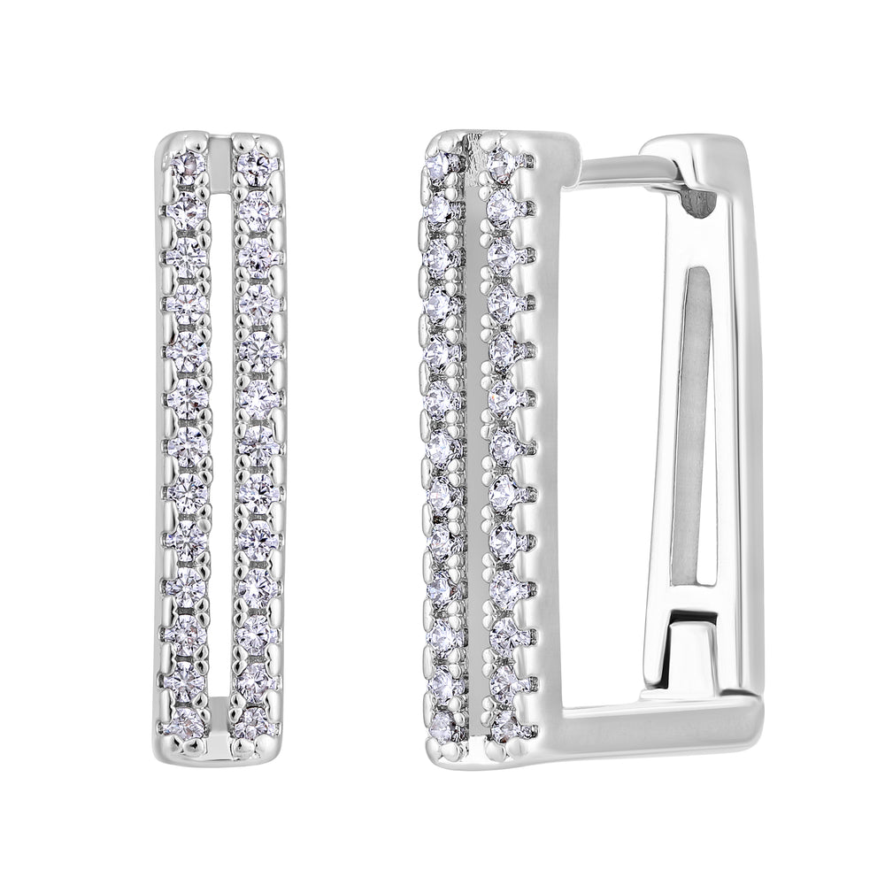 American Diamond Hoop Earrings