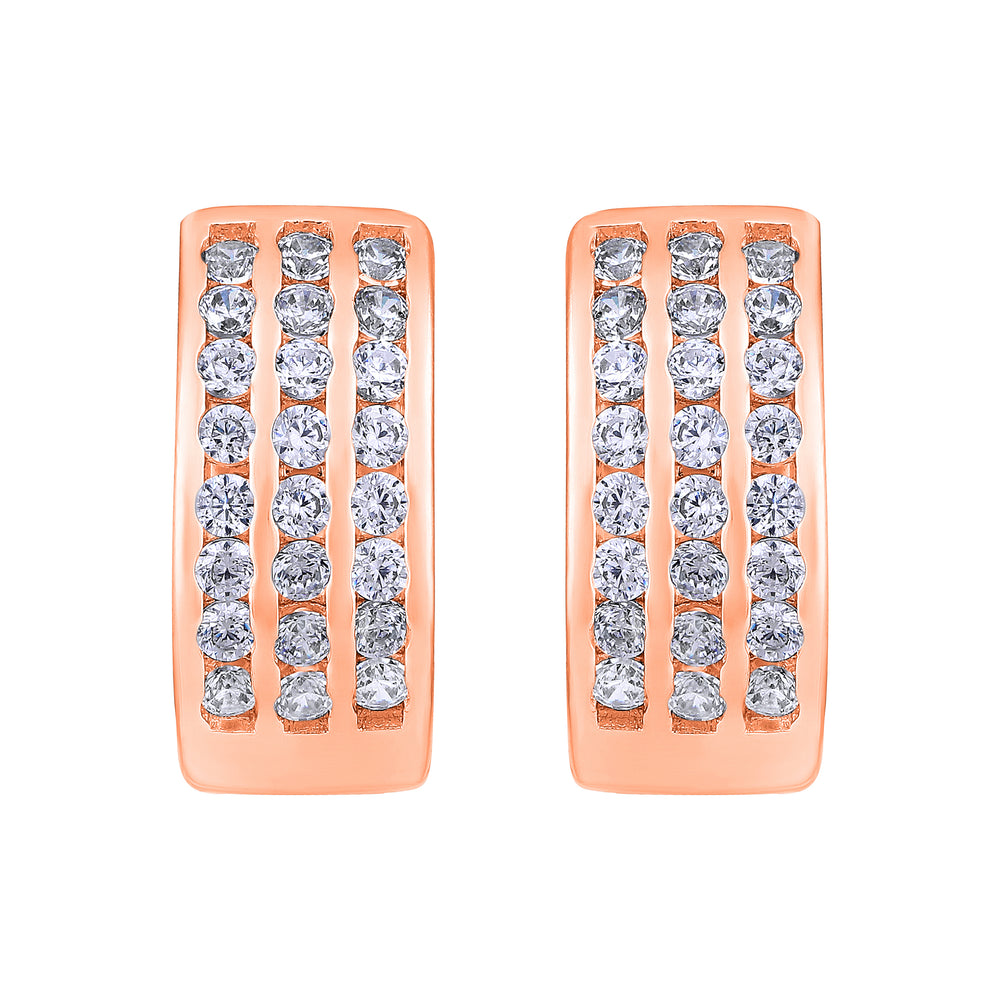 American Diamond Bali Hoop Earrings