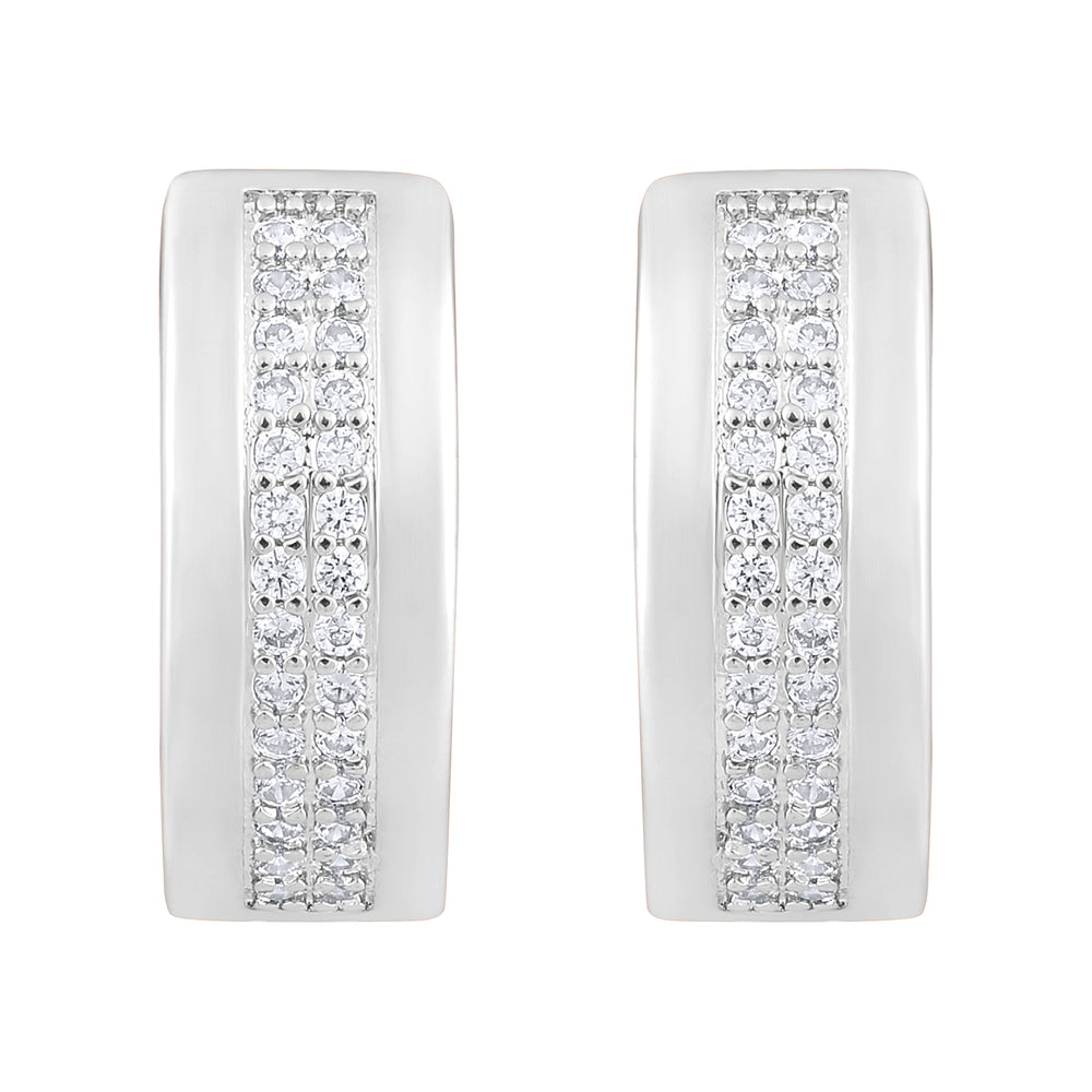 American Diamond Hoop Earrings
