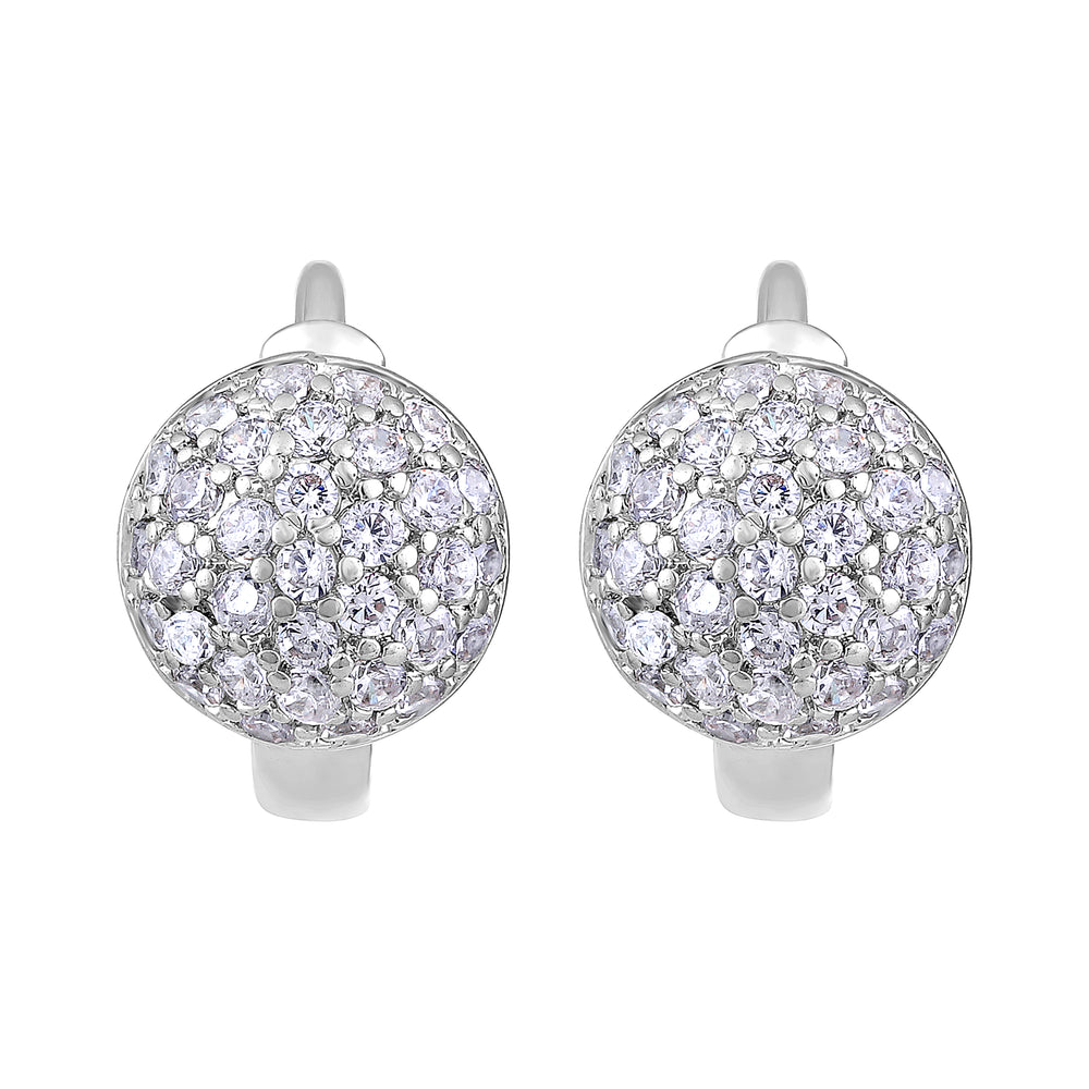 American Diamond Studed Hoop Earrings