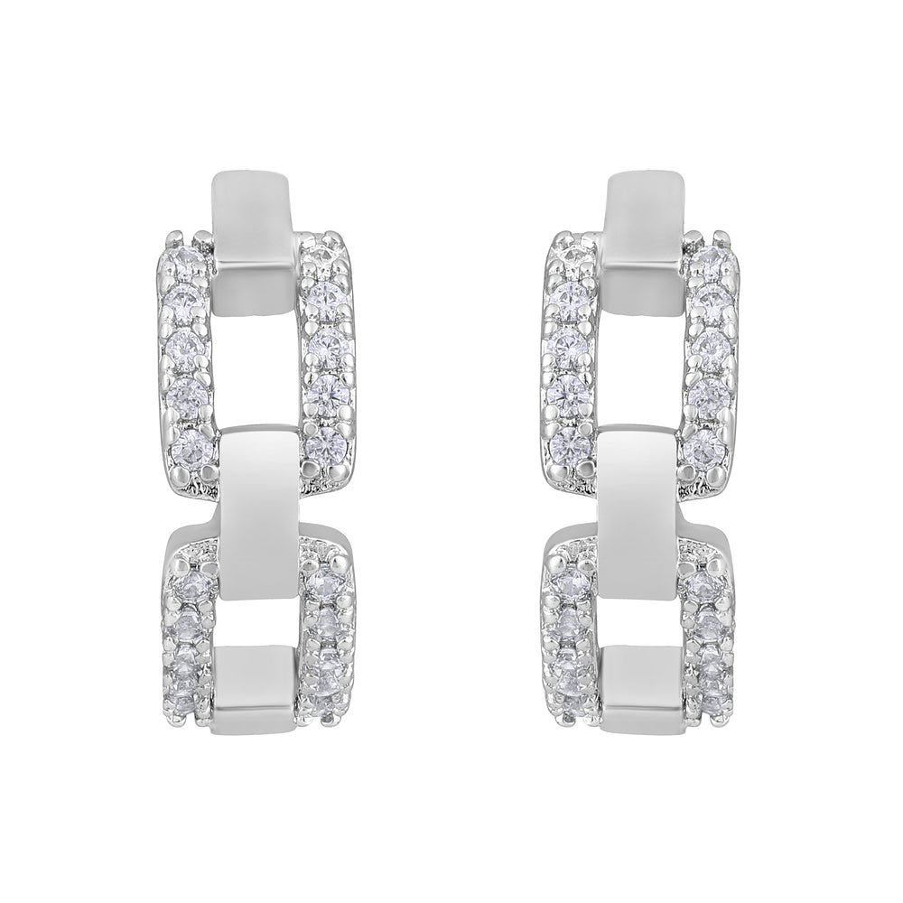 American Diamond Linked  Bali Earrings