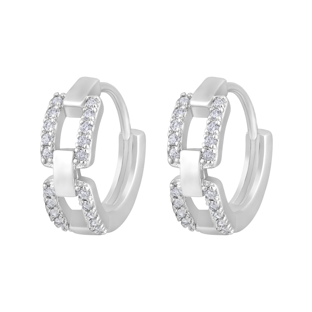 American Diamond Linked  Bali Earrings