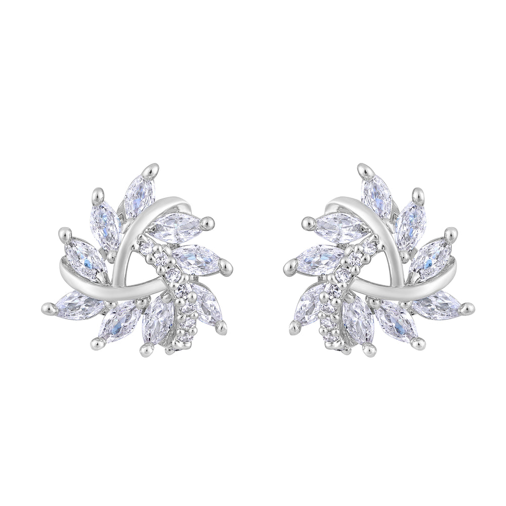 Circular Leaf Shape Stud Earrings For Womens