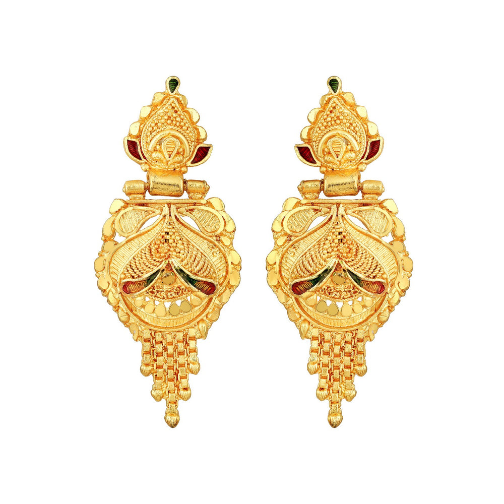 Traditional-floral-shaped-meenakari-work-necklace-set