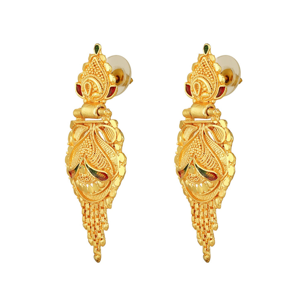 Traditional-floral-shaped-meenakari-work-necklace-set
